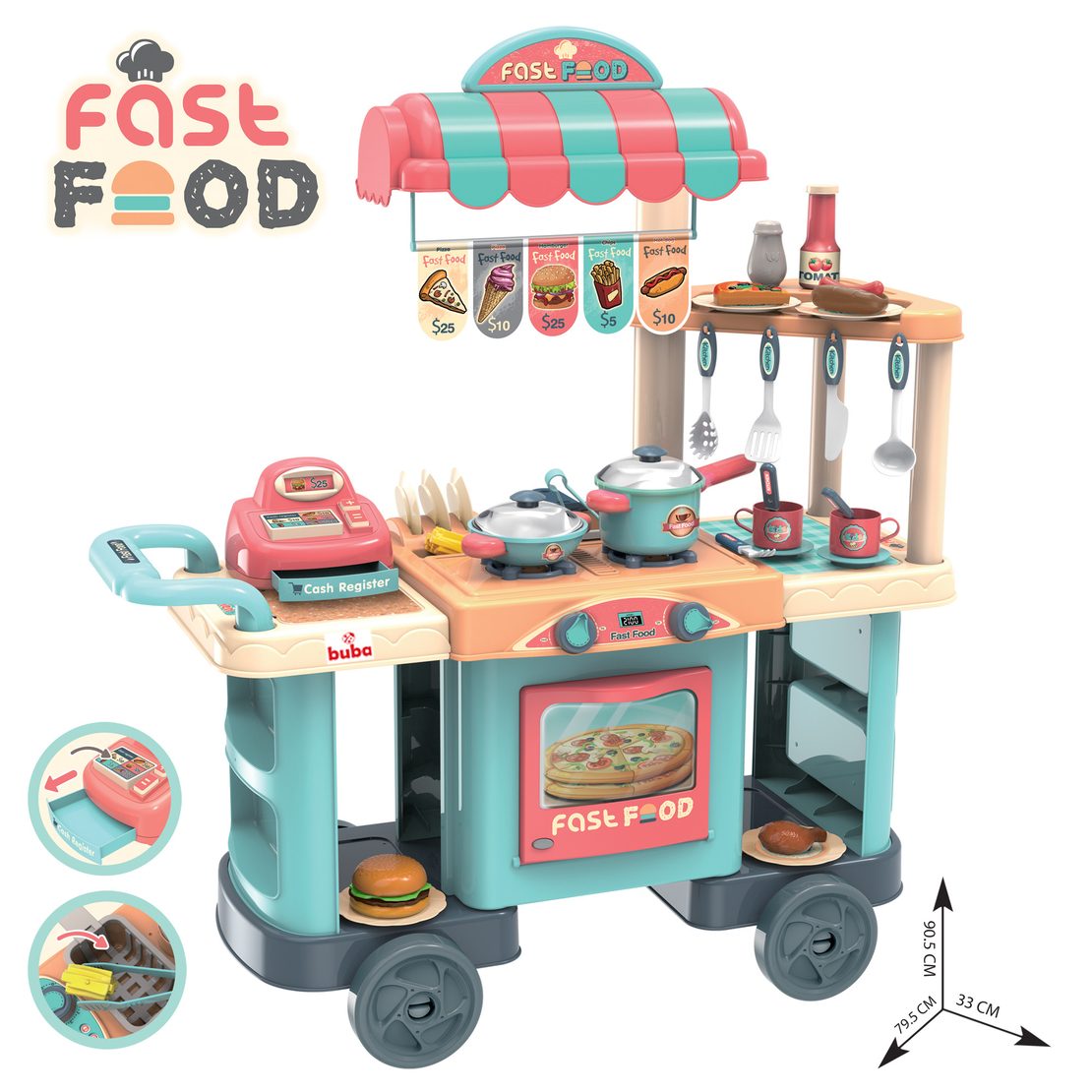  Ресторант на колела Buba Kitchen trolley 008-958, Синя 