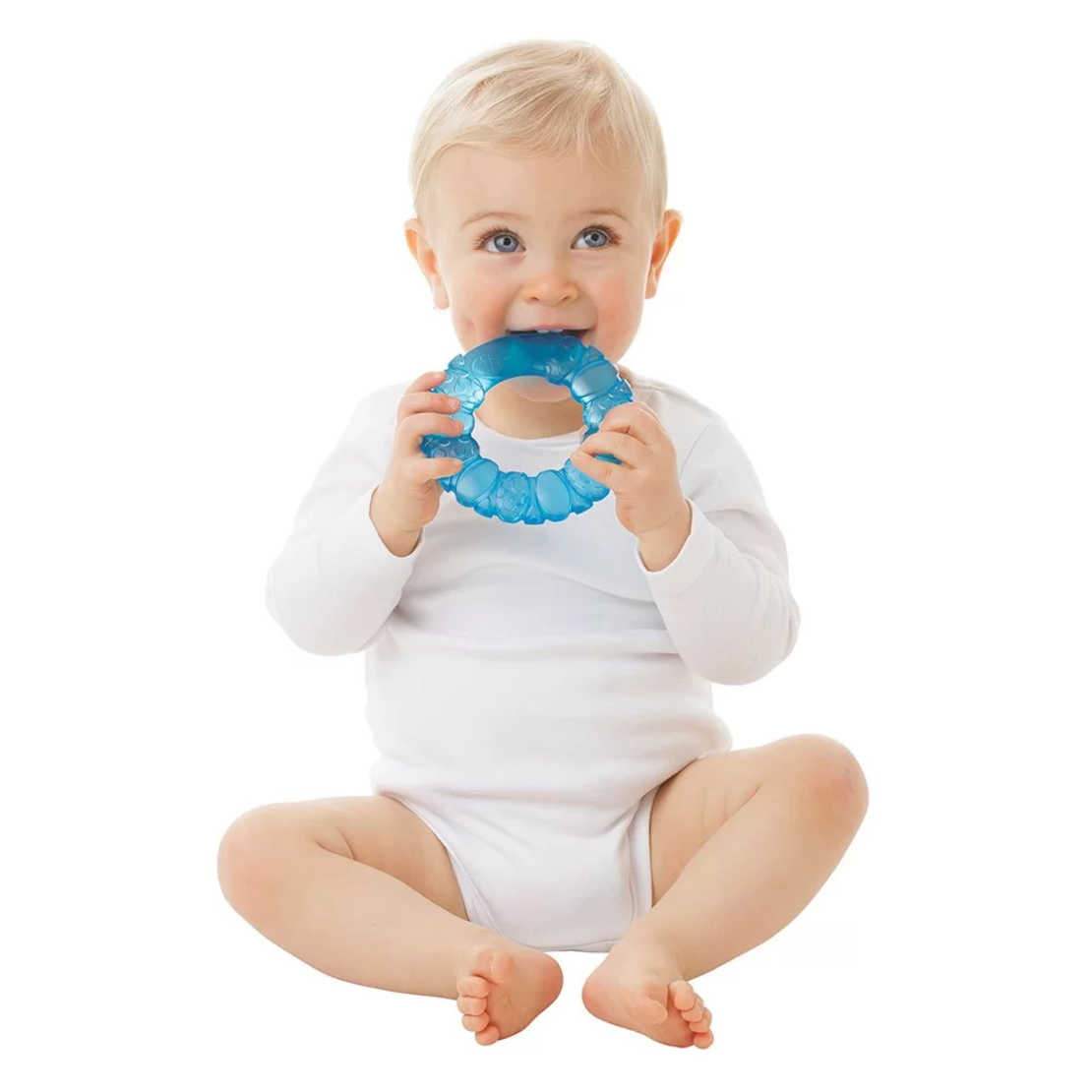 PLAYGRO ГРИЗАЛКА С ВОДА СИН РИНГ 3М+