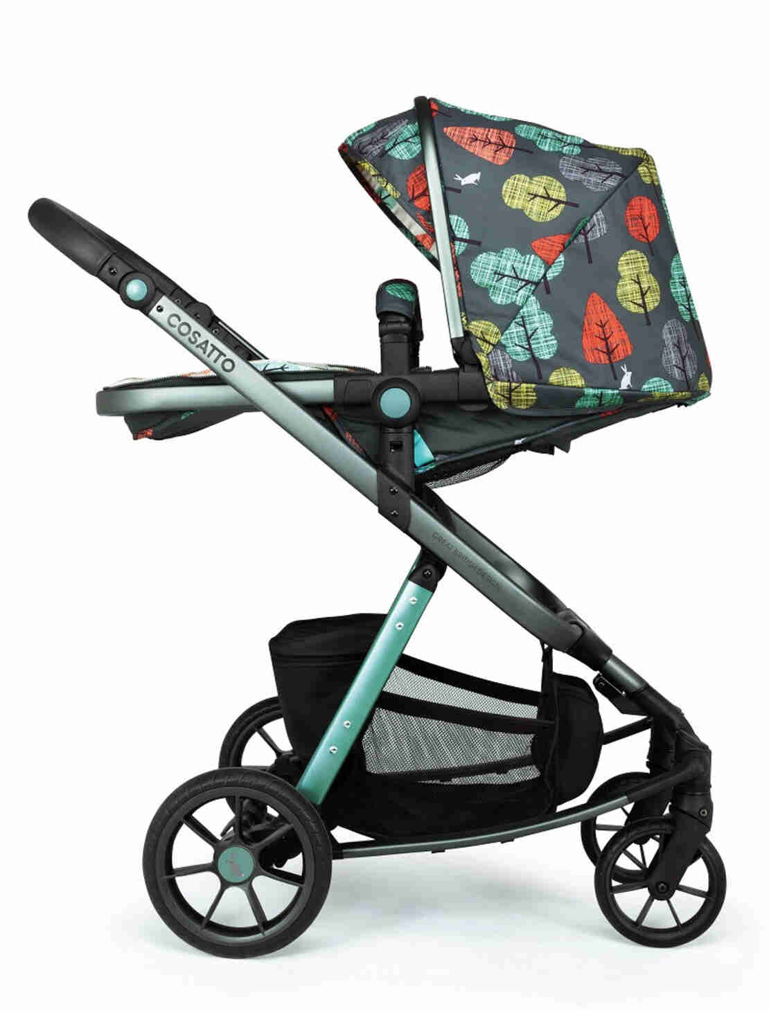 Комплект количка Cosatto Giggle Quad Hare wood 5в1, i-Size база и чувалче за крака