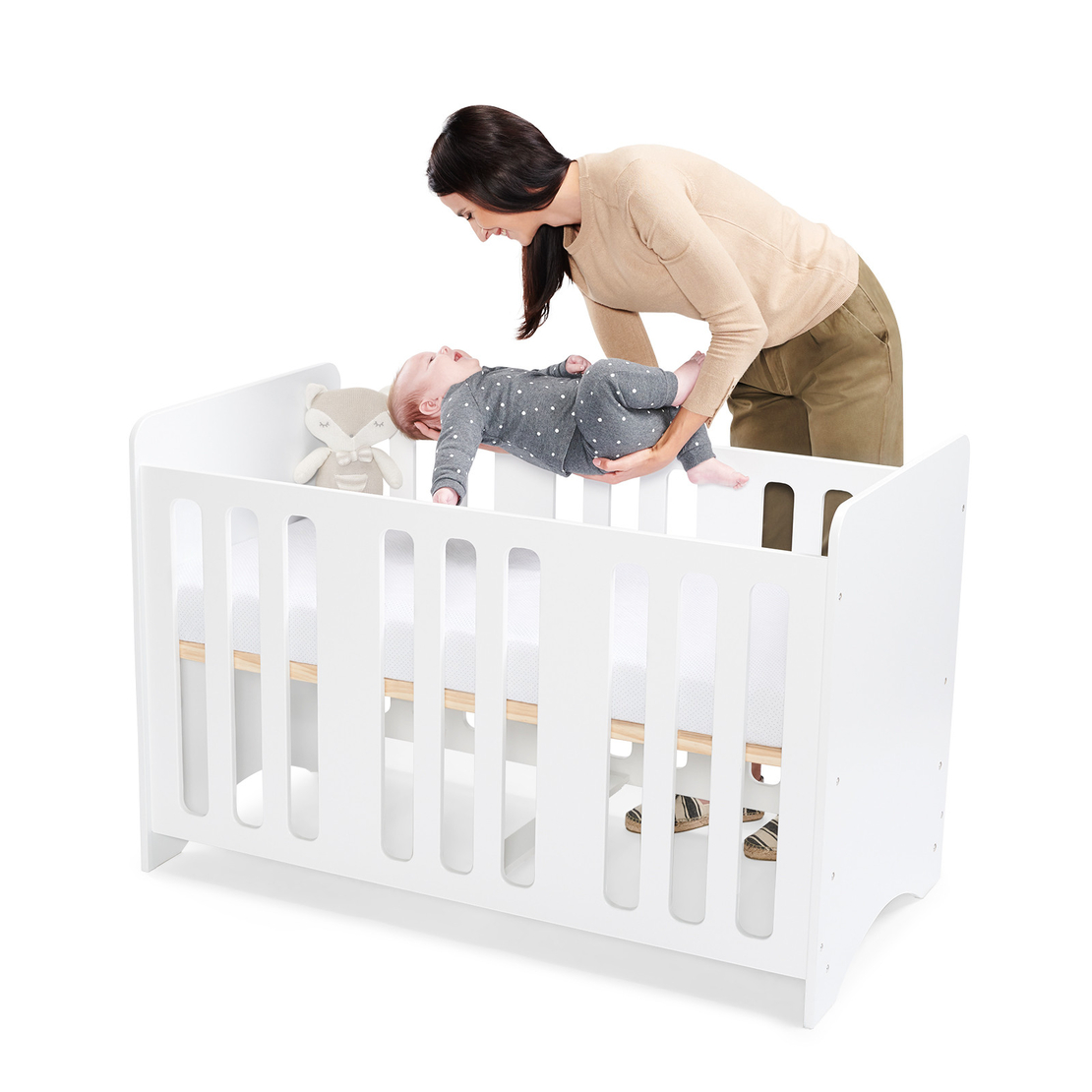 Бебешка кошара KinderKraft STELLO без матрак, Бяла