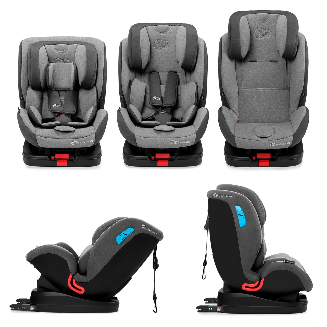  Столче за кола KinderKraft Vado, IsoFix, 0 - 25 kg, Сиво 