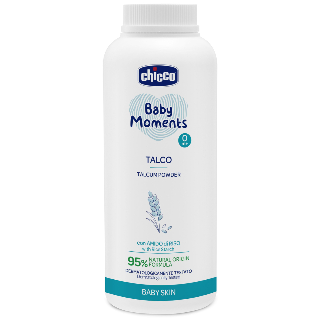 CHICCO Бебешка пудра Baby Moments 0м+ 150 грама