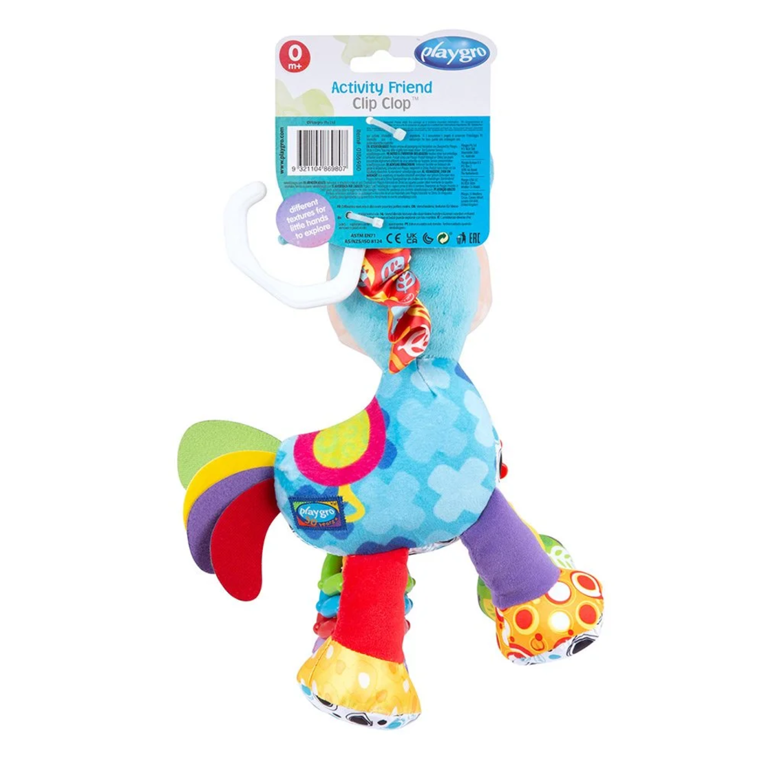 Playgro Activity Friend Конче Хоп Троп Плюшена активна играчка за закачване на количка или столче за кола от 0м+