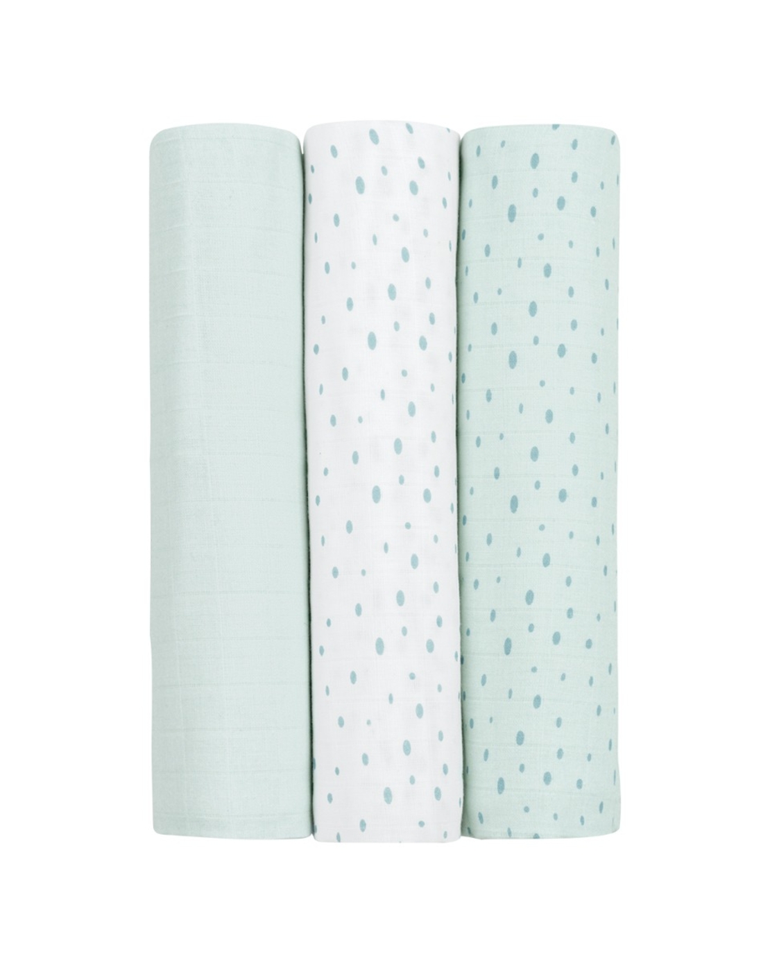 Комплект 3 бр муселинови пелени 100х100 см Dots Blue