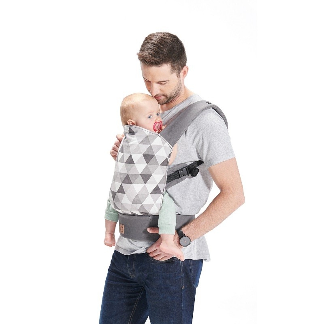  Ергономична раница за бебе KinderKraft NINO, Сиво 