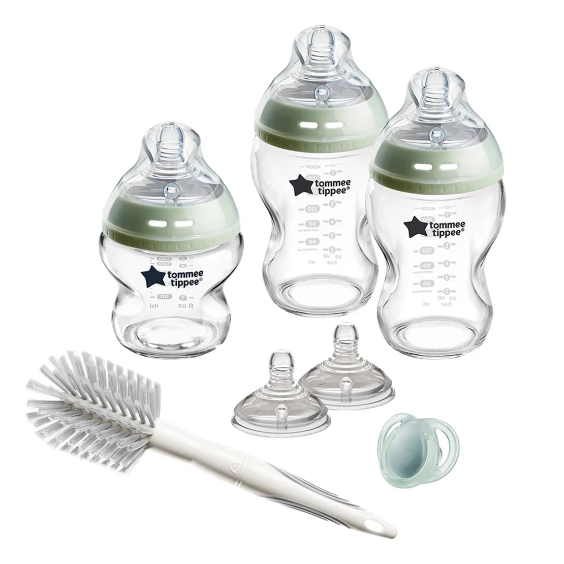 Tommee Tippee Комплект за Хранене на Новородено с 3 броя Самостерилизиращи се Стъклени Шишета Natural Start
