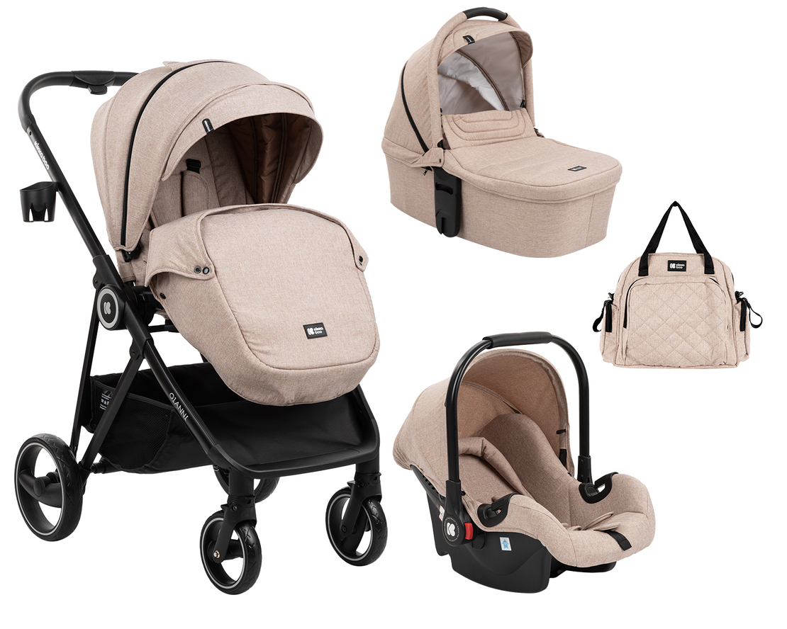 Комбинирана количка 3в1 с кош за новородено Gianni Beige