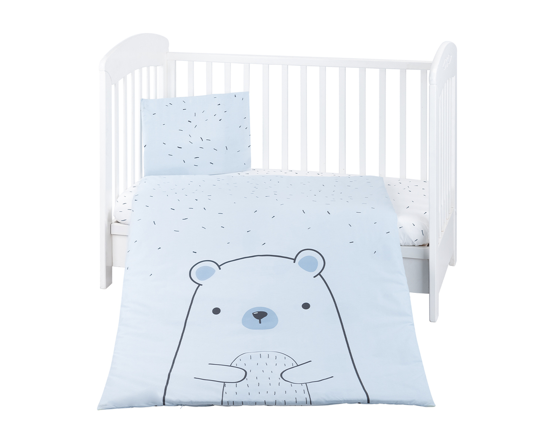 KikkaBoo Бебешки спален комплект 3 части Bear with me Blue