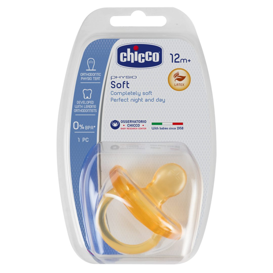 CHICCO Каучукова залъгалка PhysioForma Soft 16-36 м.