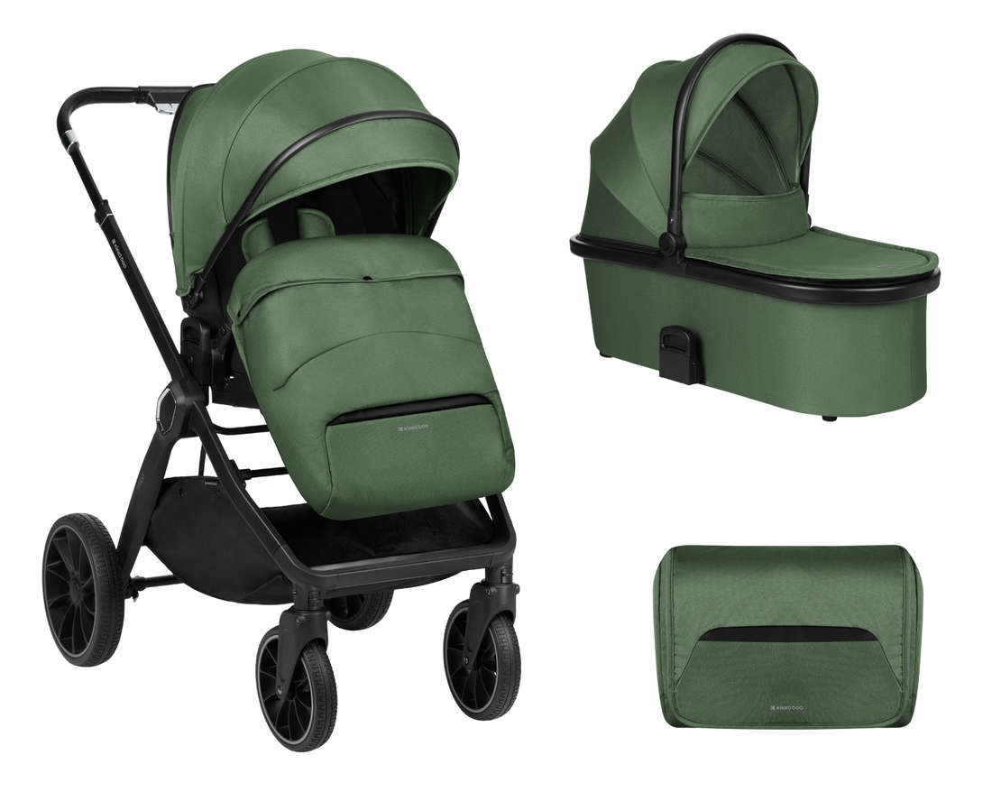 KikkaBoo Комбинирана Количка 2в1 с Кош за Новородено Tiffany Army Green 2024
