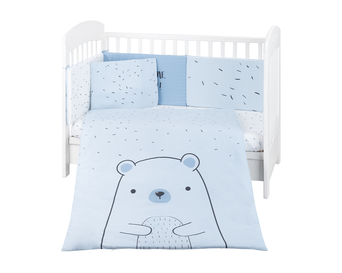 Бебешки спален комплект 6 части 60/120 Bear with me Blue
