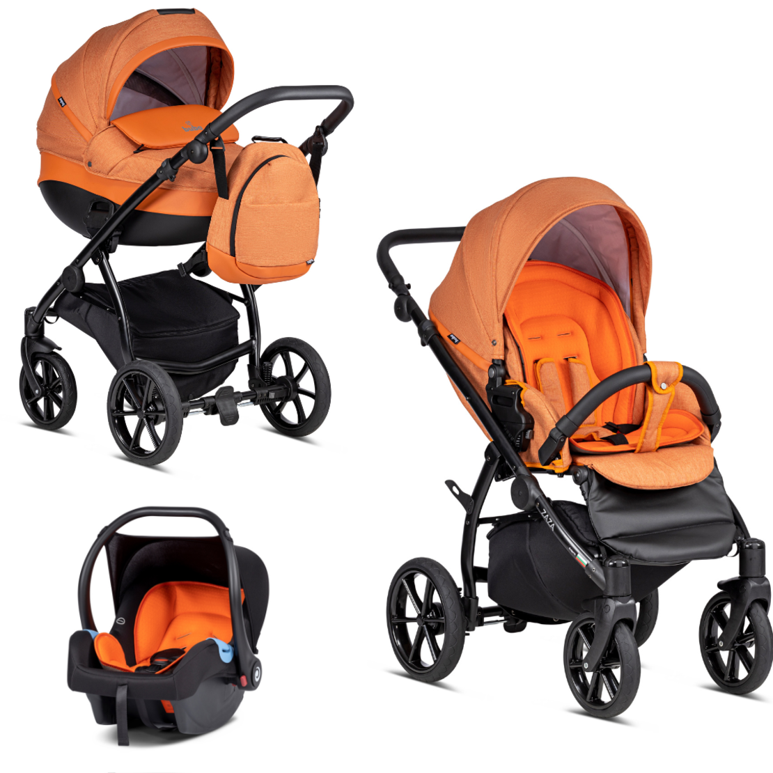 Бебешка количка Buba Zaza 3в1, 364 Orange