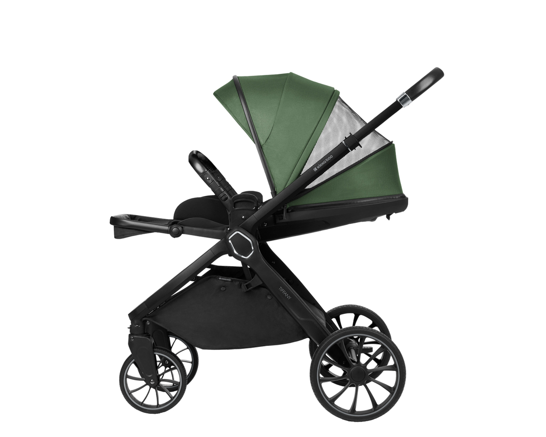 KikkaBoo Комбинирана Количка 2в1 с Кош за Новородено Tiffany Army Green 2024
