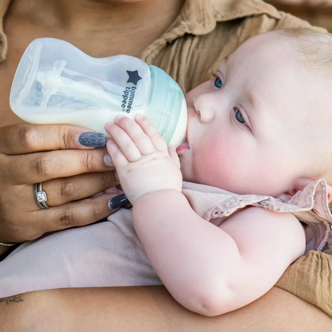 Tommee Tippee Advanced Anti-Colic+ 260 мл Комплект от 2 броя Самостерилизиращи се Бебешки Шишета за Хранене и Система за Намаляване на Коликите