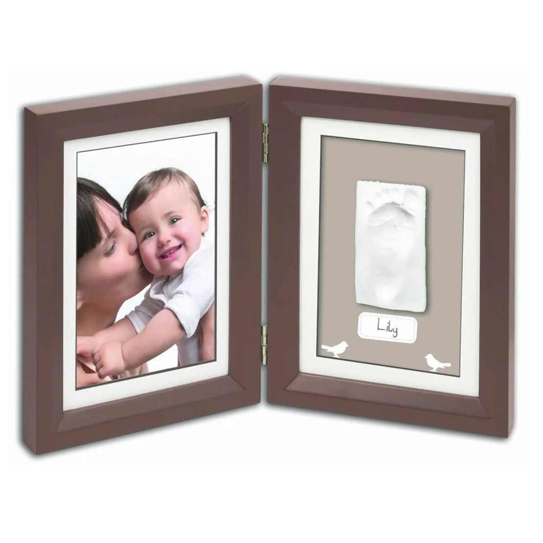 BABY ART ДЪРВЕНА ФОТО РАМКА ОТ 2 ЧАСТИ ЗА ОТПЕЧАТЪК И СНИМКА MY BABY TOUCH ОТ СЕРИЯТА TIMELESS CLASSIC БЯЛО ПАСПАРТУ
