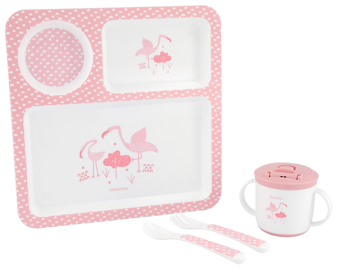 Сет за хранене 4 части Flamingo Pink