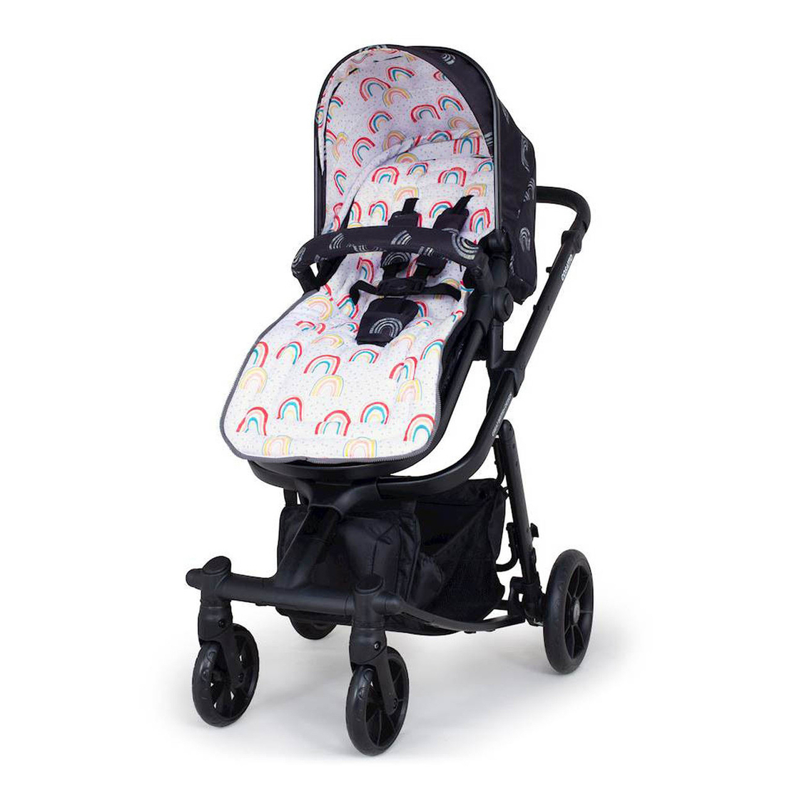 Комплект количка Cosatto Giggle Quad NIGHT RAINBOW 5в1, i-Size база и чувалче за крака