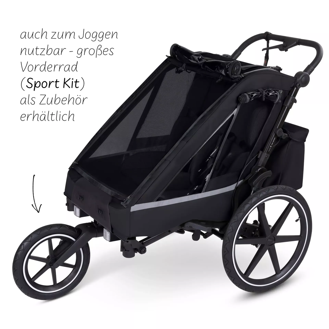 ABC Design Детска Количка за Колело Bicycle Trailer Tour Ink with 2 Comfort Seats & Air Wheels