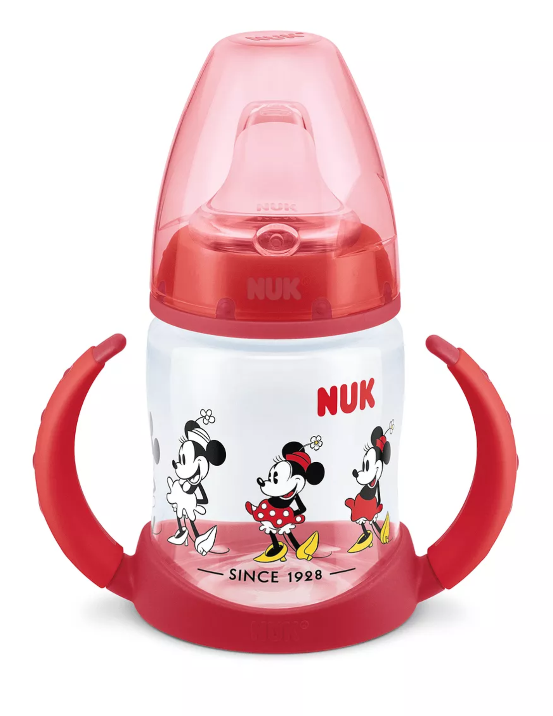 NUK First Choice РР Шише Temperature Control 150мл. със Силиконов Накрайник за сок Mickey Red