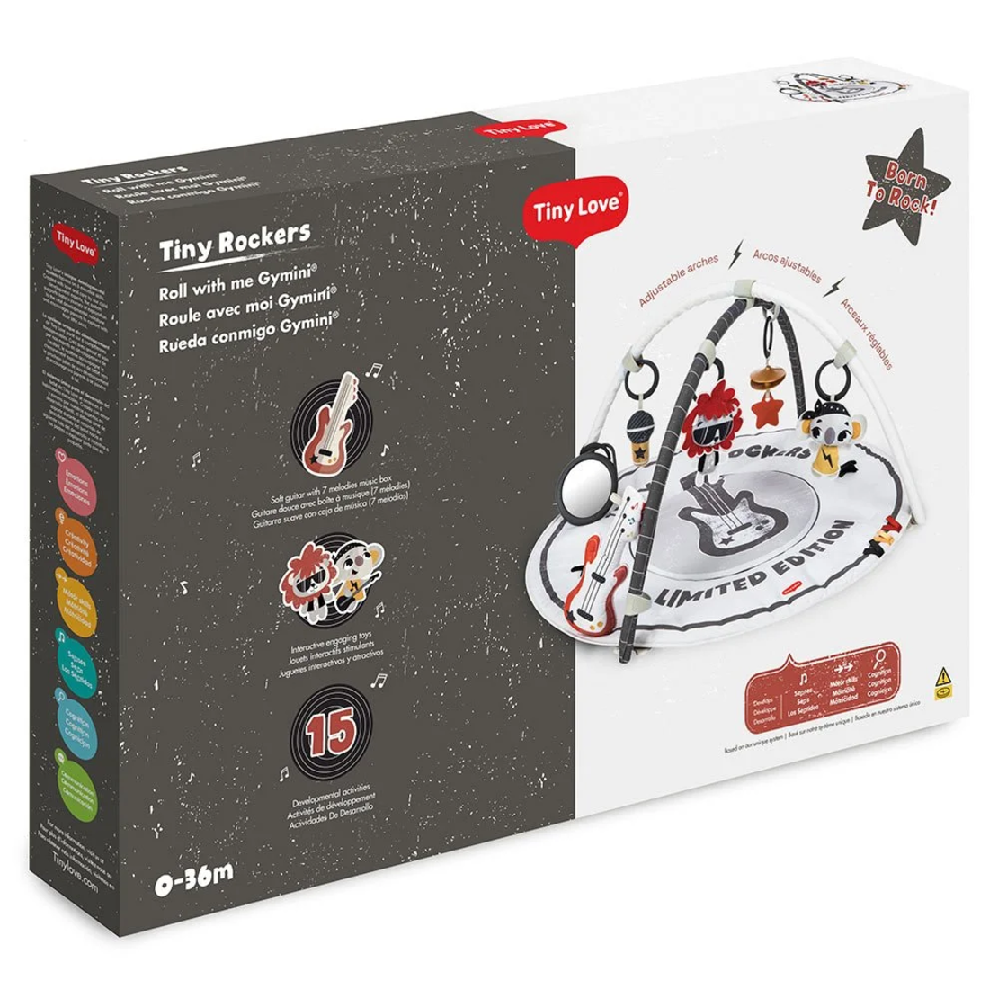 Tiny Love Roll With Me Gymini Активна гимнастика от серията Tiny Rockers с кръгло килимче с диаметър 90 см и селекция от 5 играчки 0-36м