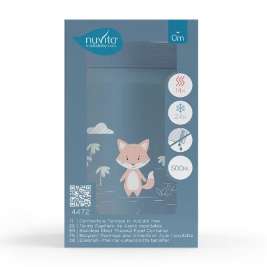 Контейнер за храна 4472 Nuvita 500мл, Powder Blue 
