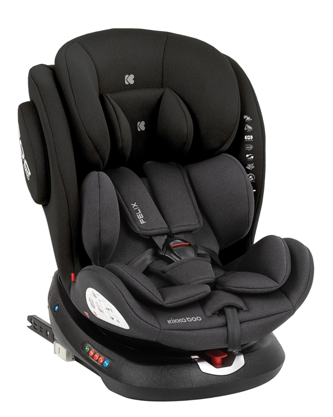 Стол за кола 0-1-2-3 (0-36 кг) Felix ISOFIX Black