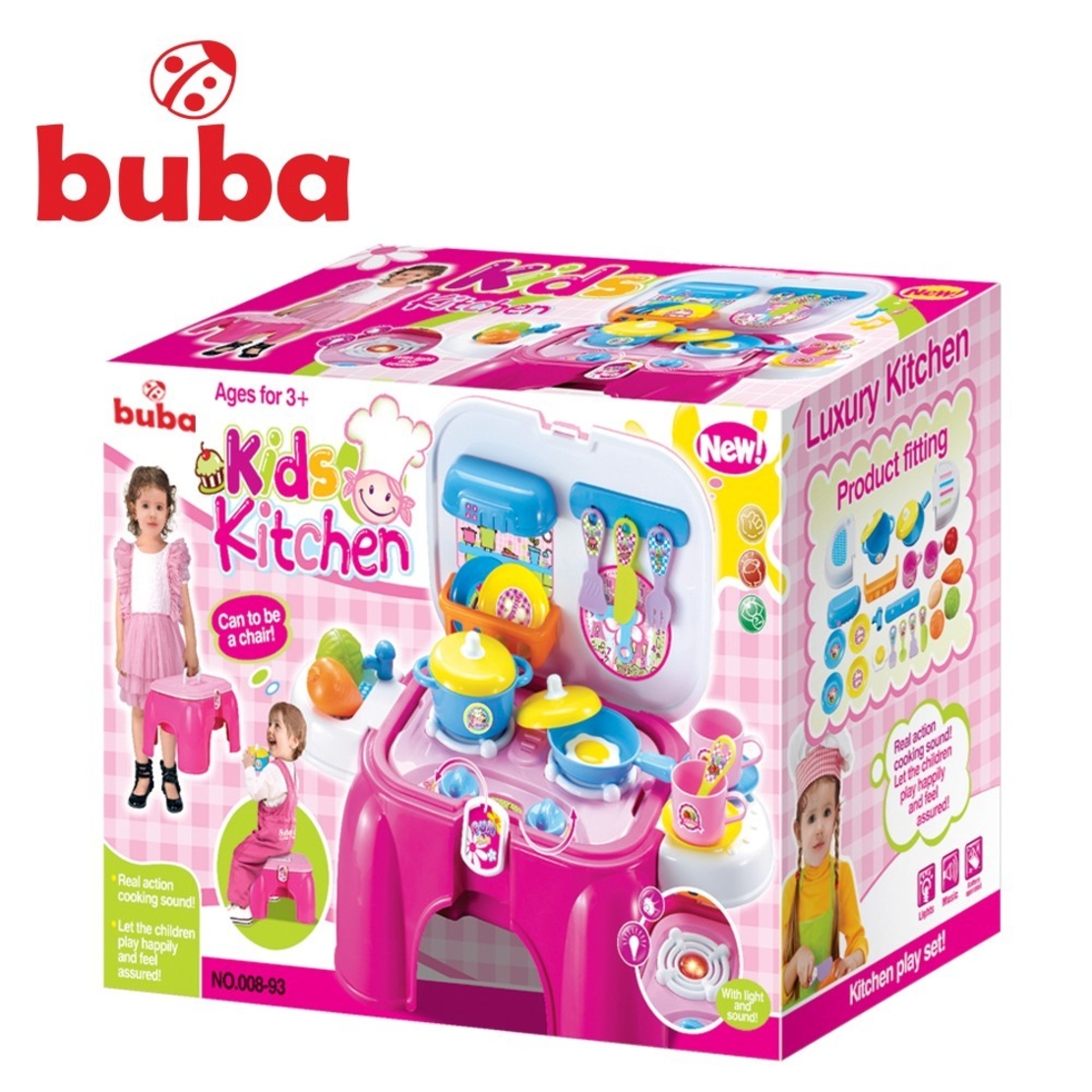  Преносима детска кухня Buba Kids Kitchen, Розова 