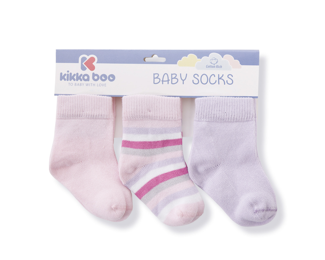 Бебешки чорапи Stripes Purple 6-12м