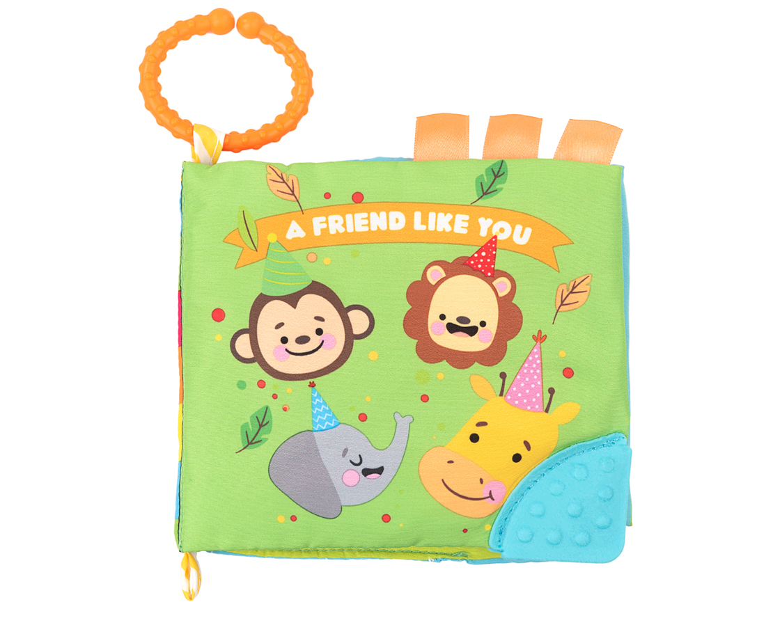 KikkaBoo Образователна текстилна книжка с чесалка Friend Like You