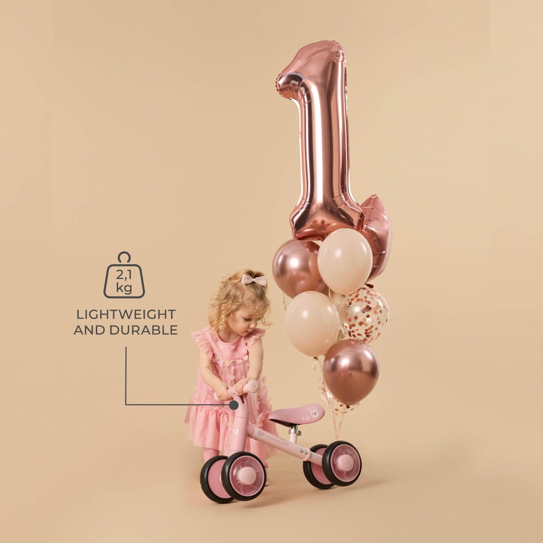 KinderKraft CUTIE FLASH PINK Колело За Баланс