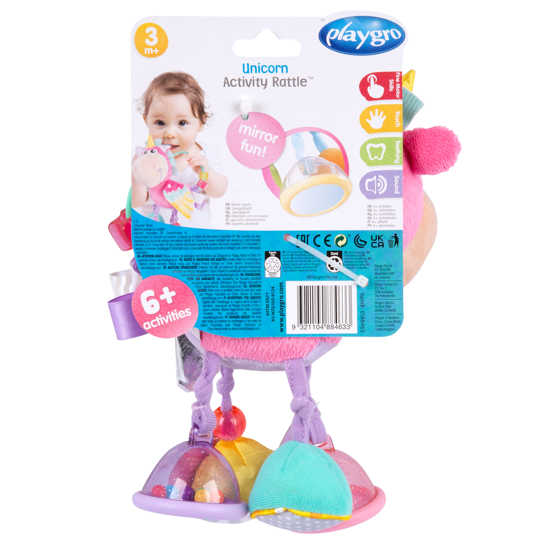 PLAYGRO ДРЪНКАЛКА КОНЧЕ ХОП ТРОП ЦВЯТ РОЗОВО 3М+
