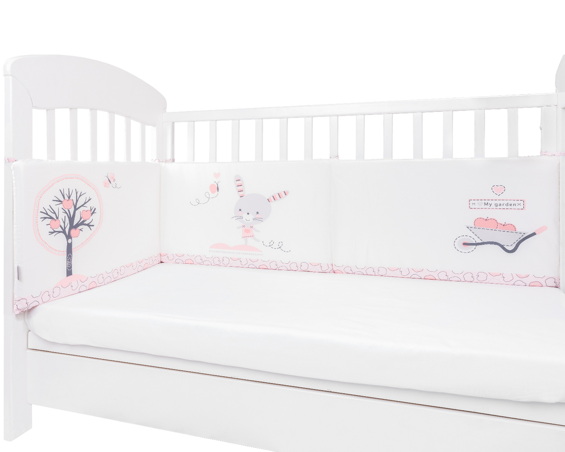 Обиколник с дунапрен Pink Bunny 180см