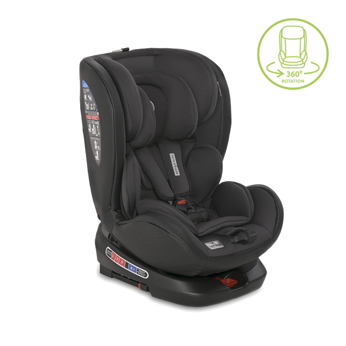 АВТОСТОЛ NEBULA ISOFIX 0-36 KG ROT.BLACK LEATHER
