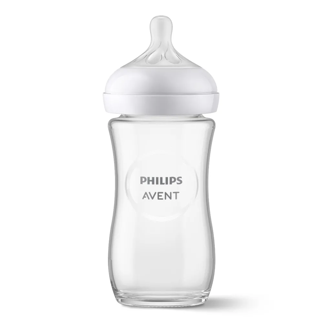 Philips Avent Шише Стъклено Natural Response 3.0 с Биберон 1м+ 240мл