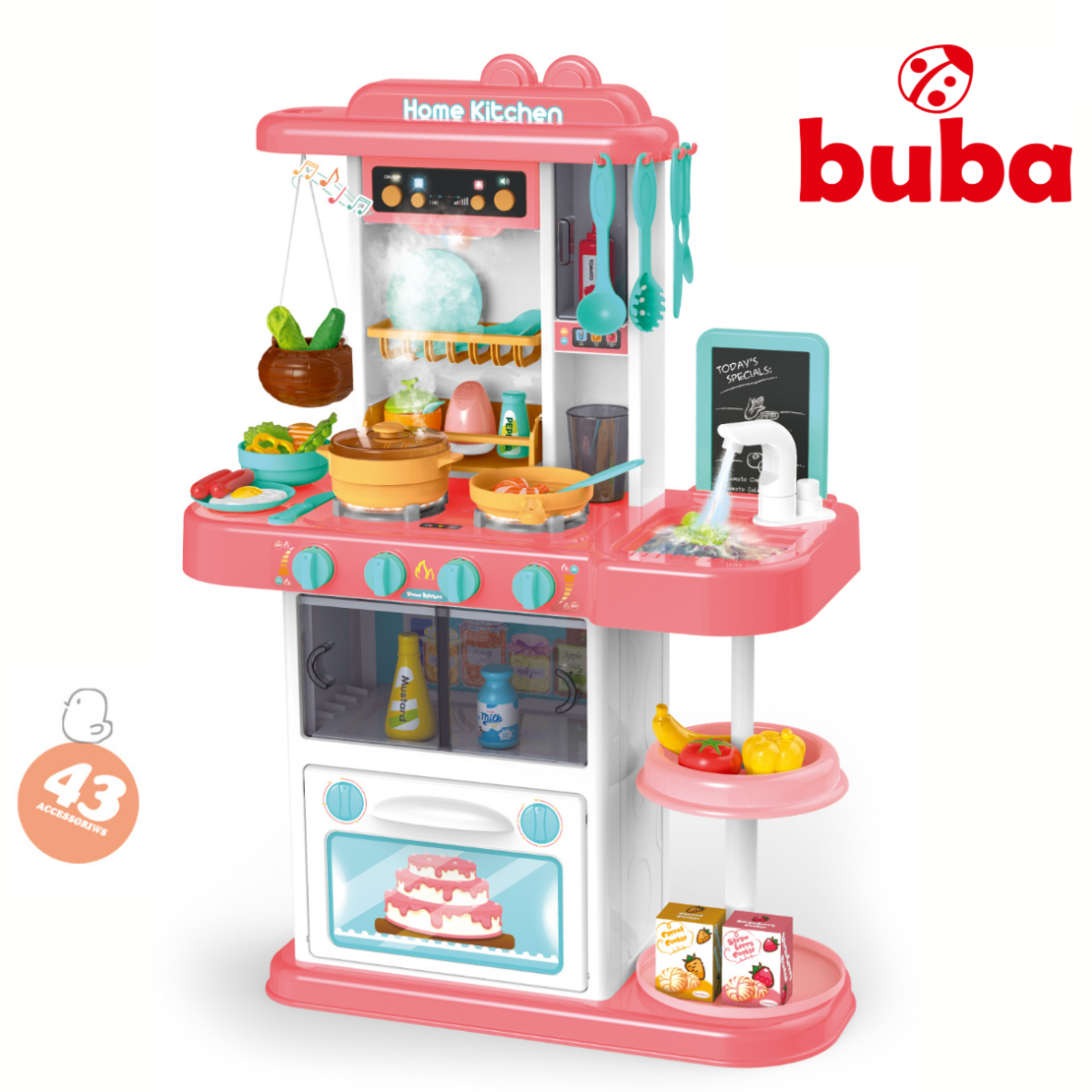  Детска кухня Buba Home Kitchen, 43 части, 889-164, розова 