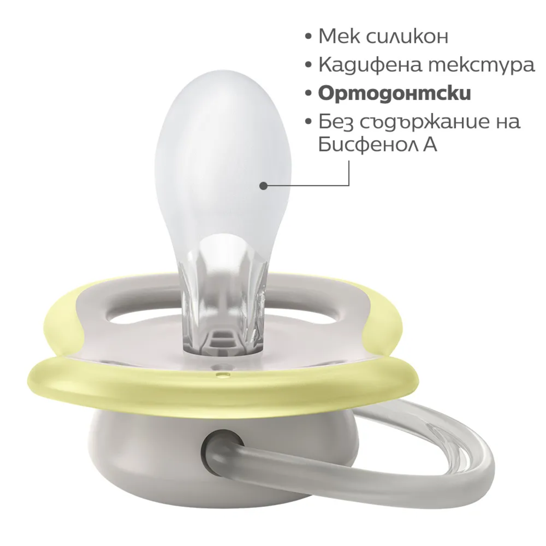 Philips AVENT SCF085/15 Комплект 2 Броя Ортодонтични Залъгалки Ultra Air в Кутия за Стерилизиране от 0м+