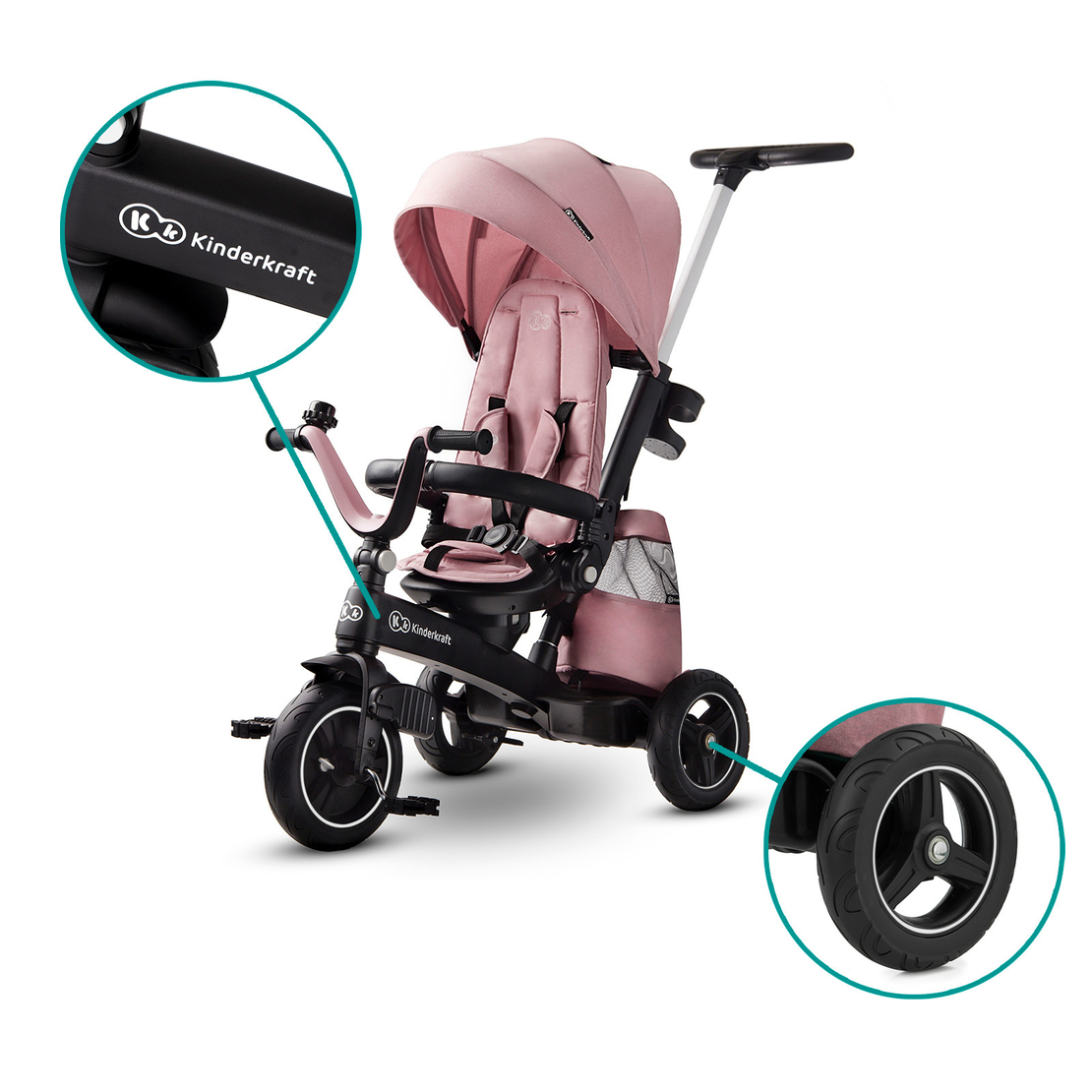  Триколка KinderKraft EASYTWIST, Розова 