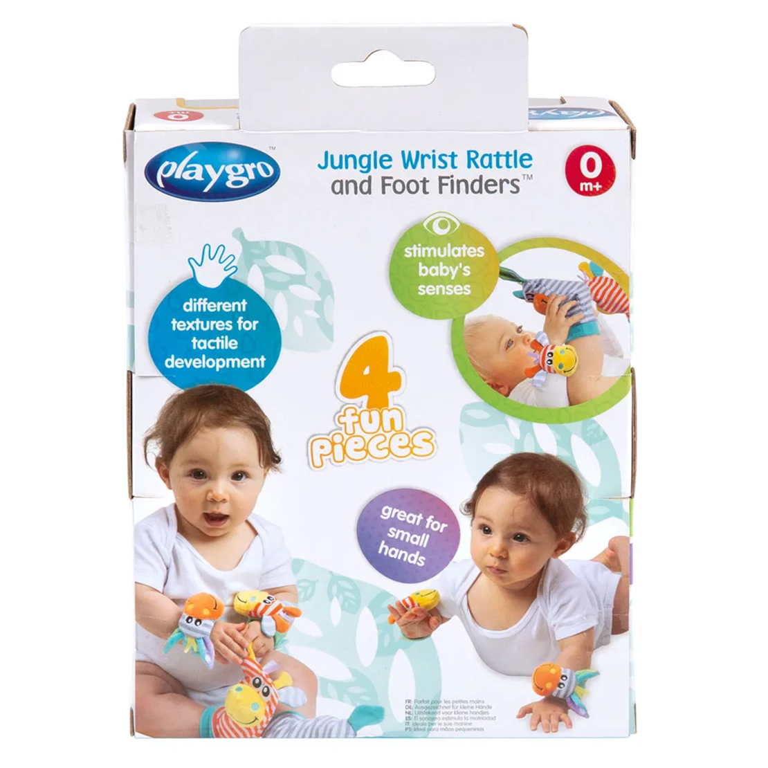 Playgro Джунгла със Забавни Образи на Жираф и Зебра 0м+ Комплект Гривни и Дрънкалки и Чорапки