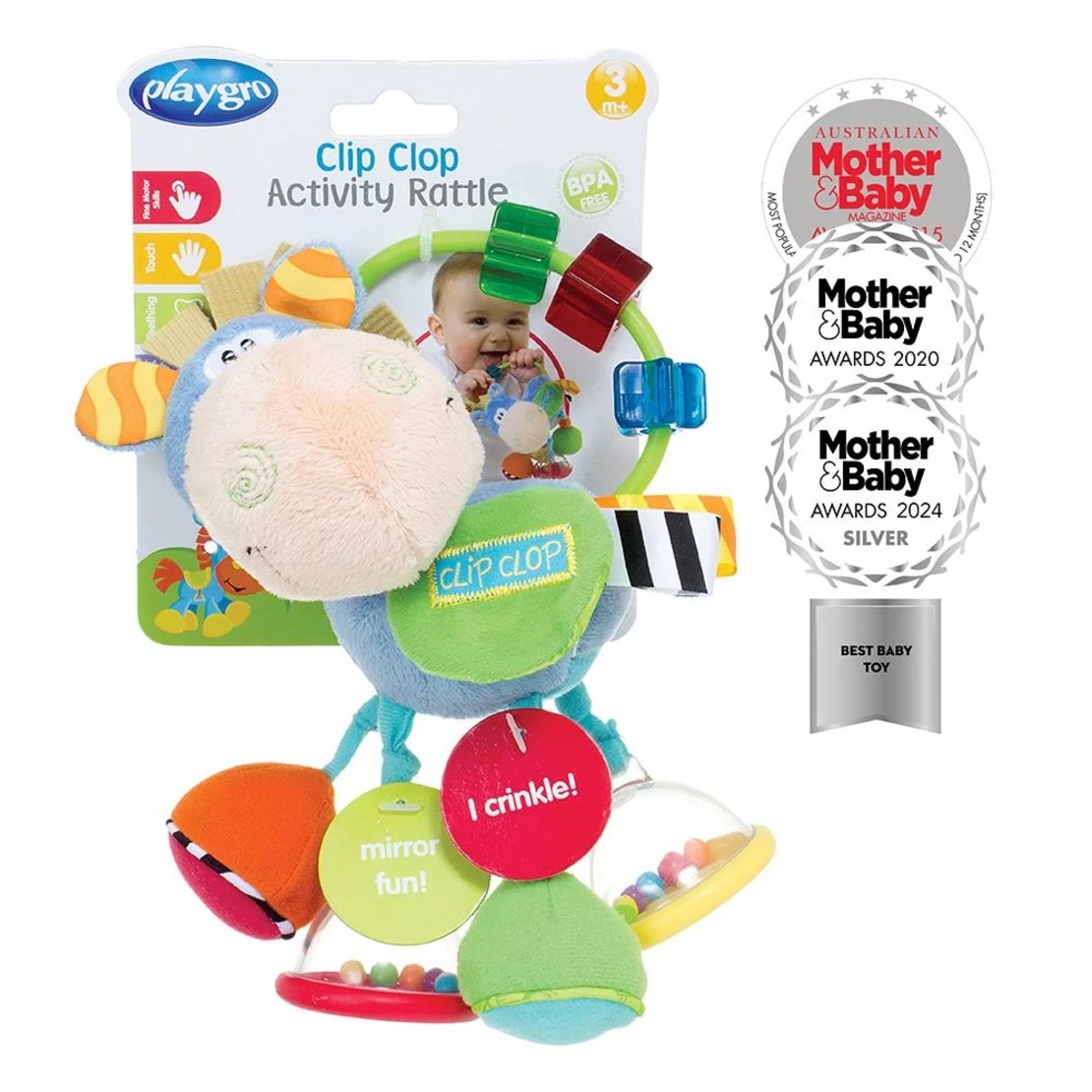 PLAYGRO ДРЪНКАЛКА КОНЧЕ ХОП ТРОП СИН ЦВЯТ 3М+