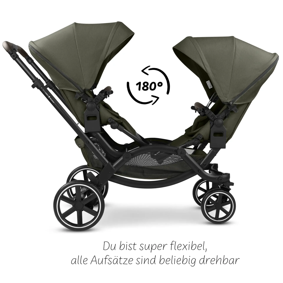 ABC Design Double Stroller Zoom 2 Avocado Комбинирана Детска Количка за Близнаци
