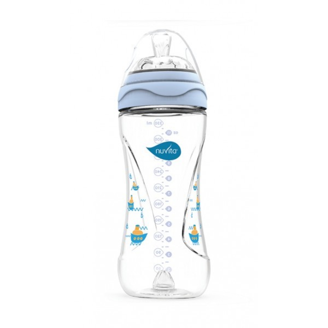  Шише за хранене Nuvita 6050 Mimic, 330 мл, Синьо 