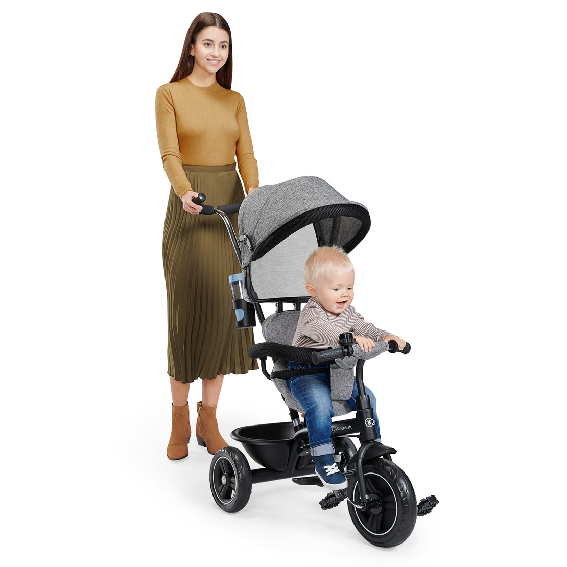  Триколка KinderKraft FREEWAY, Сив меланж 