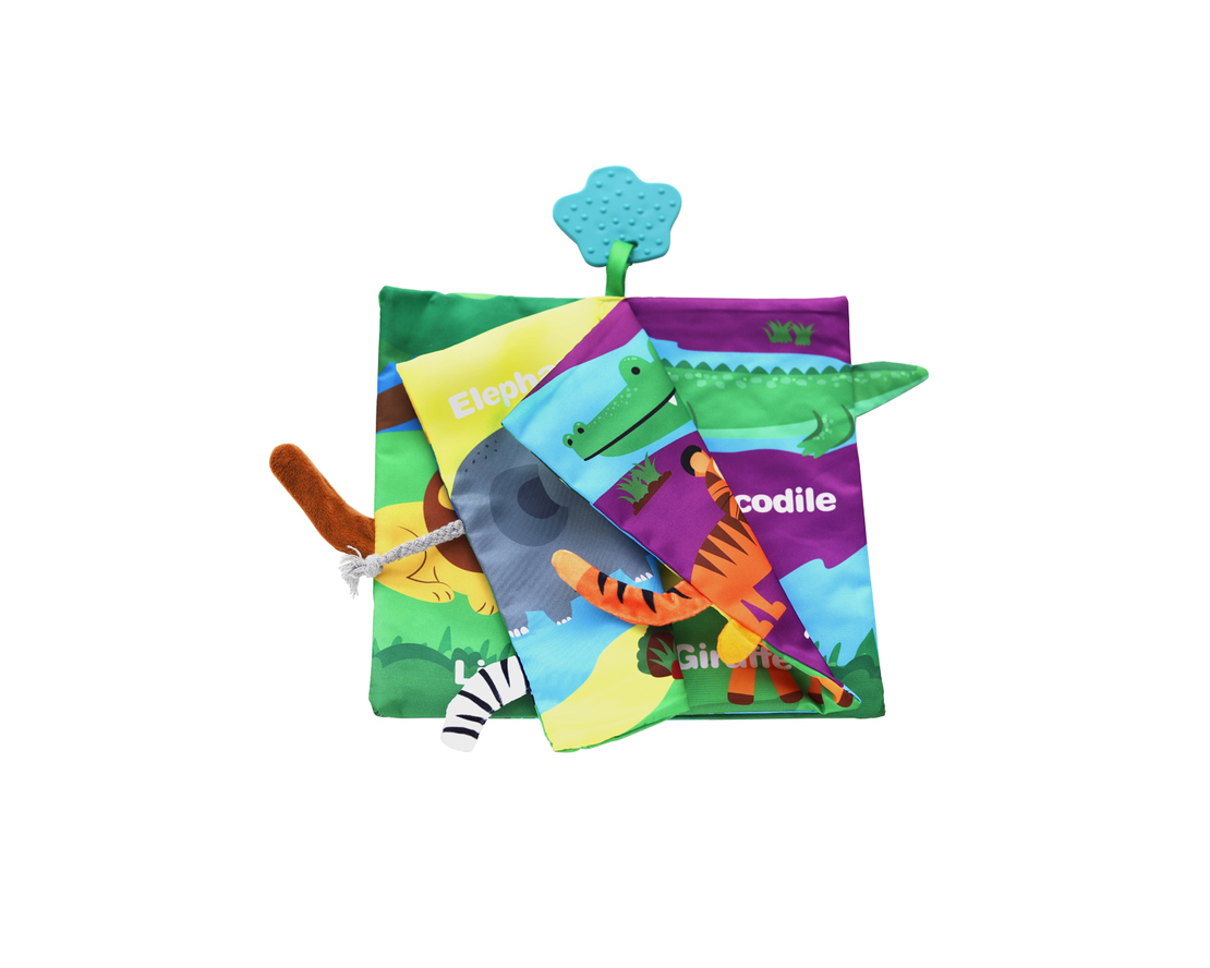 KikkaBoo Образувателна Текстилна Книжка с Чесалка Jungly Tails