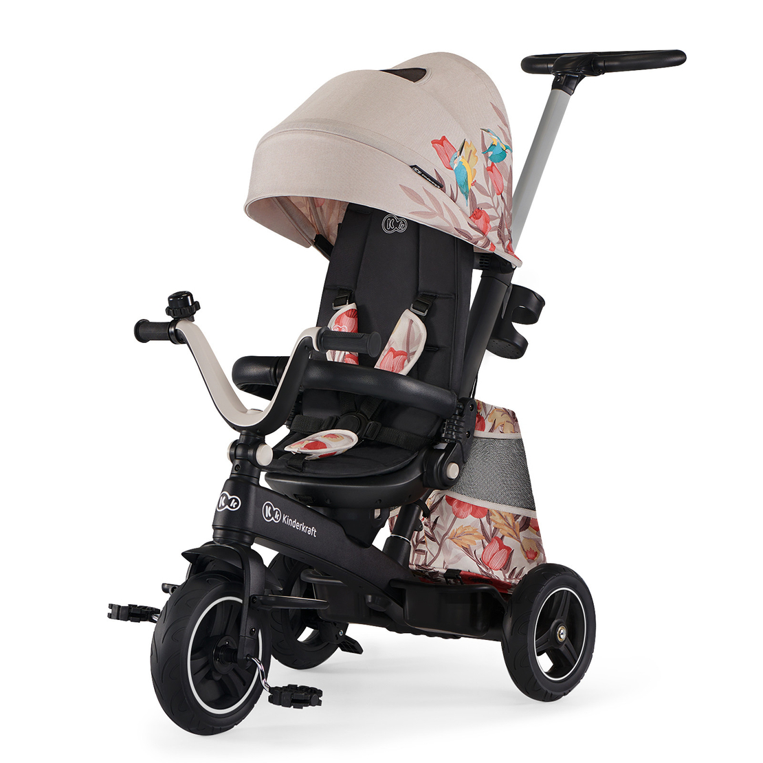  Триколка KinderKraft EASYTWIST, Бежова/птици 