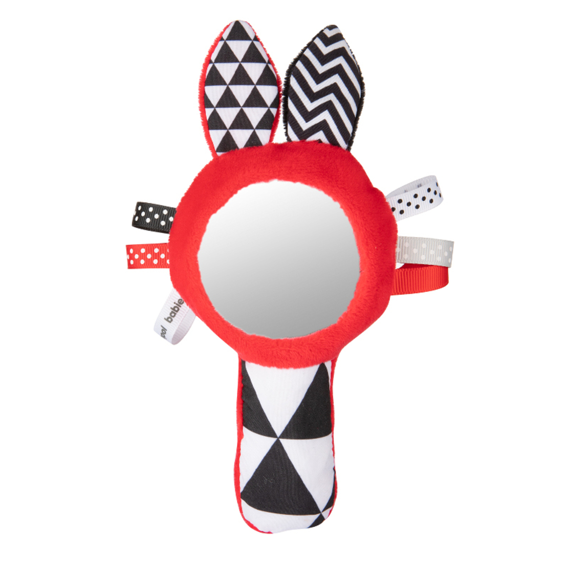 Мека контрастна играчка със свирка и огледало SENSORY TOYS
