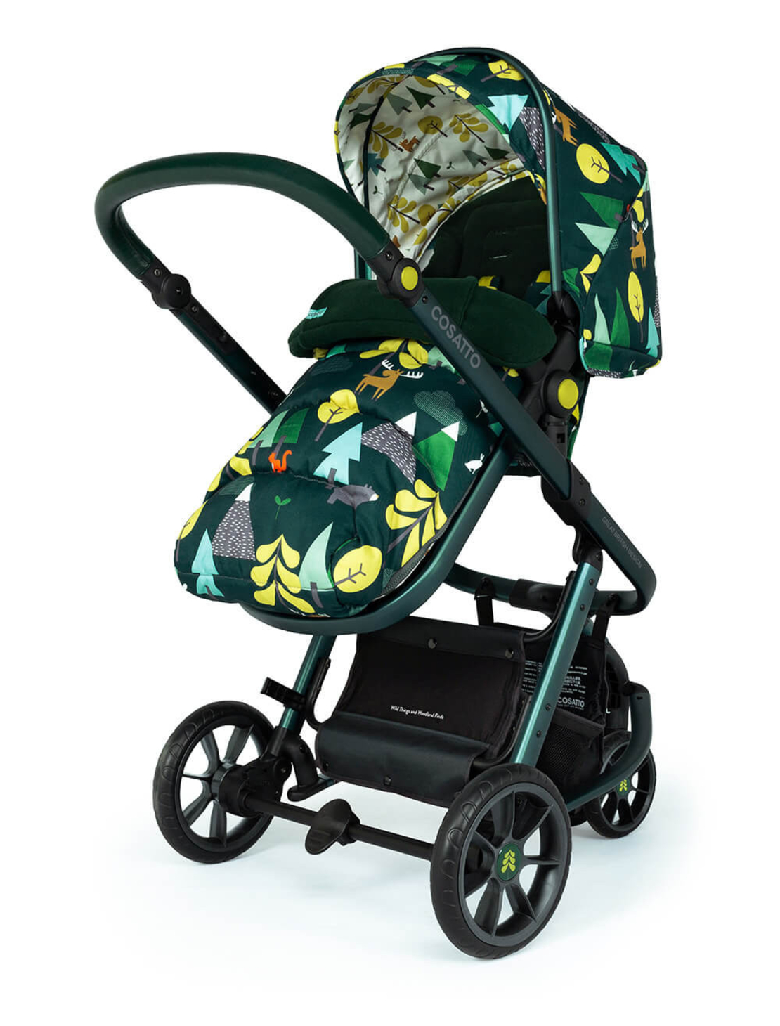 Комплект количка Cosatto Giggle 3 Into the wild 5в1, i-Size база и чувалче за крака
