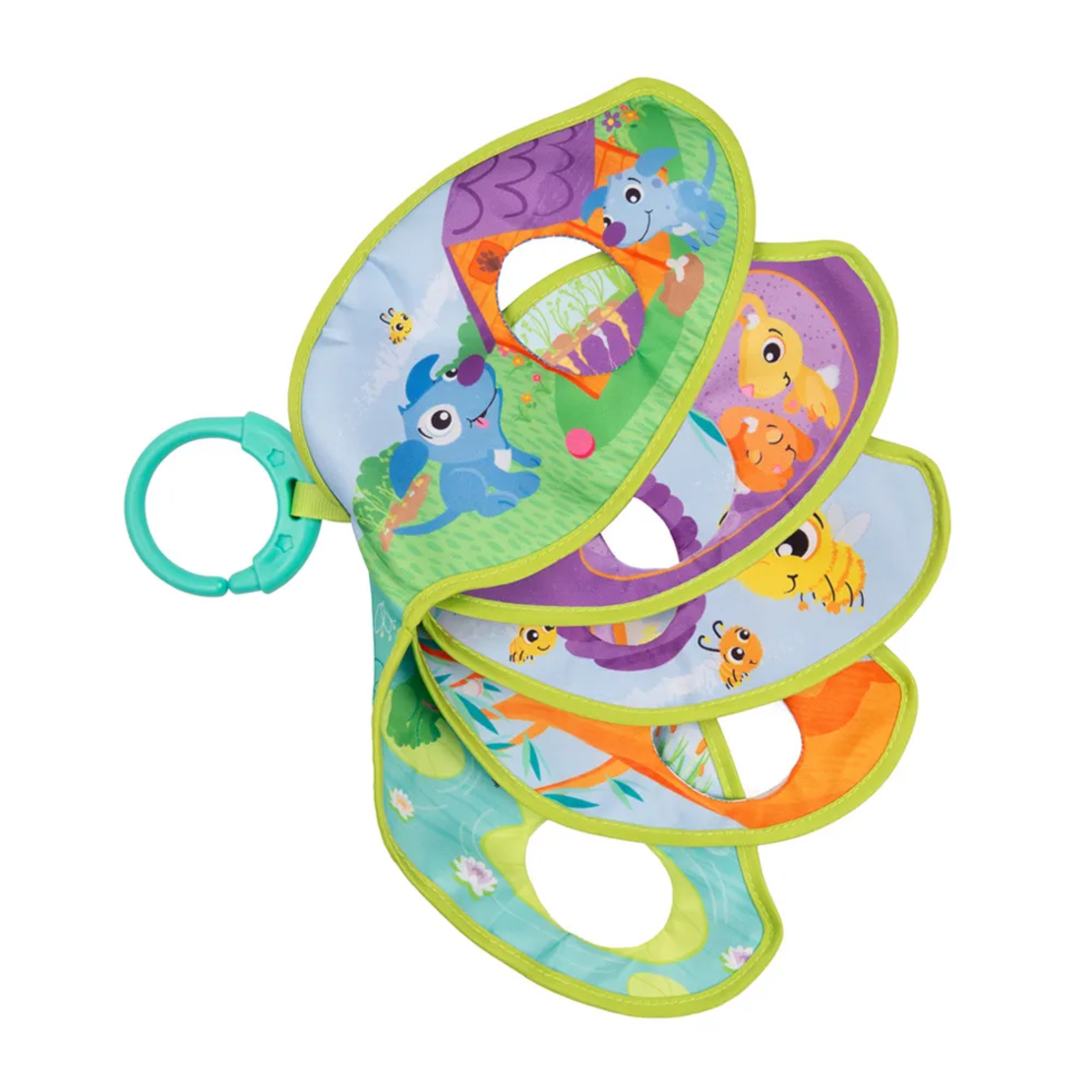 Playgro Текстилна Книжка с Животни за Куклен Театър Щастливи у Дома 12м+