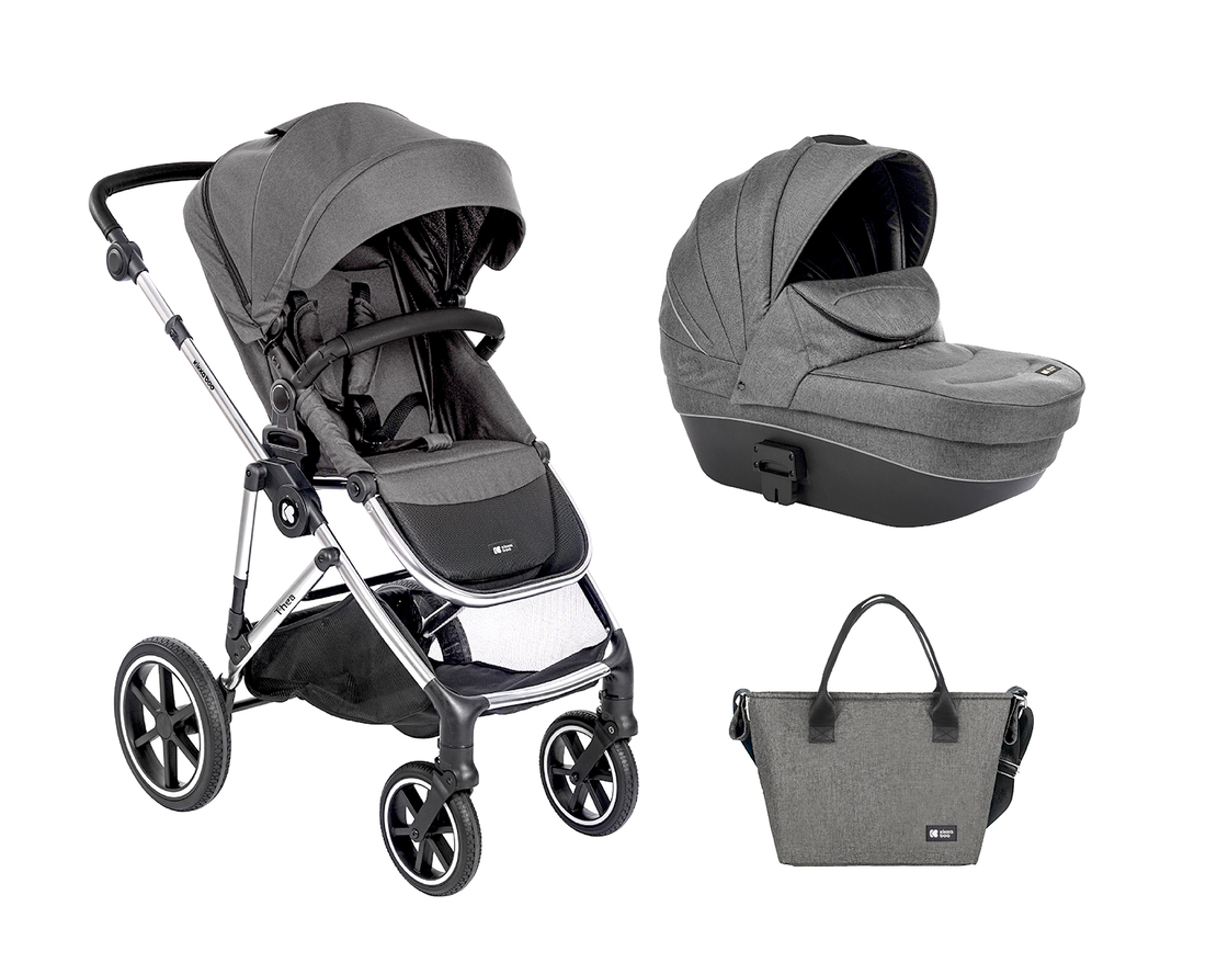 KikkaBoo Комбинирана Kоличка 2в1 с Tвърд Kош Thea Dark Grey