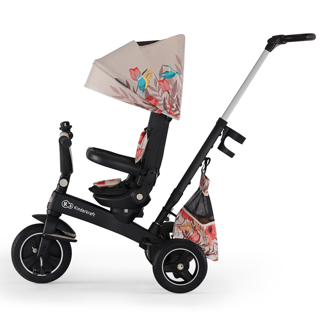  Триколка KinderKraft EASYTWIST, Бежова/птици 