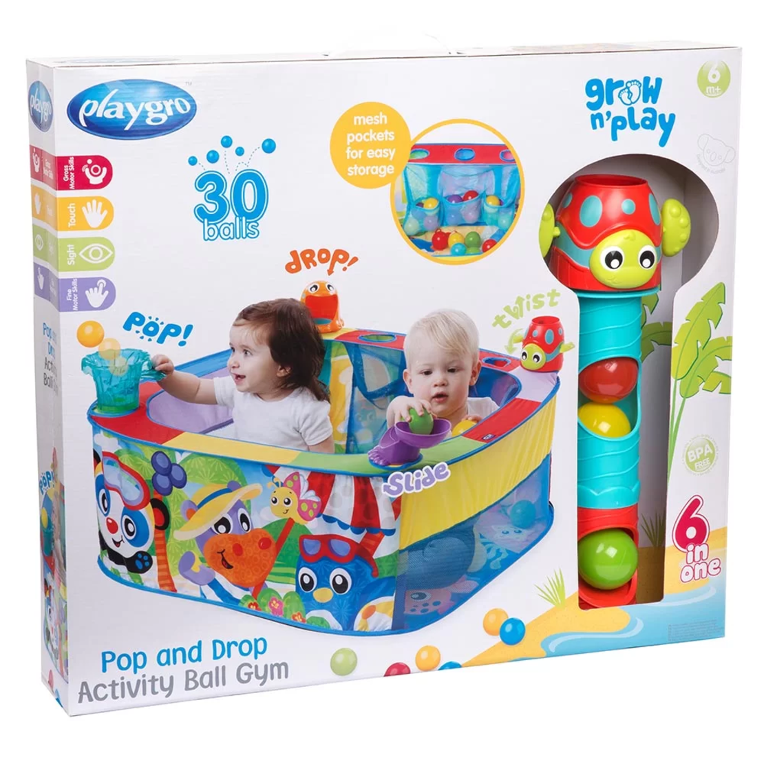 PLAYGRO АКТИВНА ГИМНАСТИКА БАСЕЙН С 30 ТОПКИ 6М+